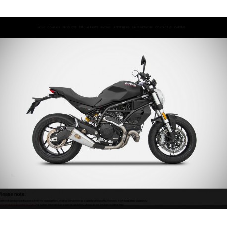 Echappement Zard Bas Ducati Monster 797