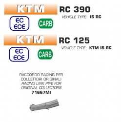 Raccord d'Echappement ARROW KTM RC 125 RC 390 DUKE 2017-2020