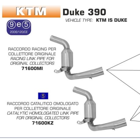 Raccord d'Echappement ARROW KTM 390 DUKE 2012-2016