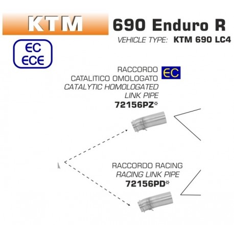 Raccord d'Echappement ARROW pour collecteur KTM 690 ENDURO R SMC-R 690 2019-2020