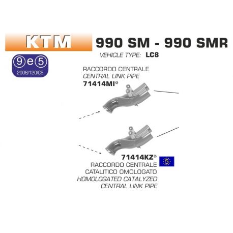 Raccord d'Echappement ARROW KTM SM 950 SM 990 SMR 990