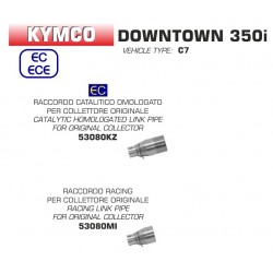 Raccord échappement ARROW KYMCO 300 DOWNTOWN 2016-2019 350 DOWNTOWN 206-2019