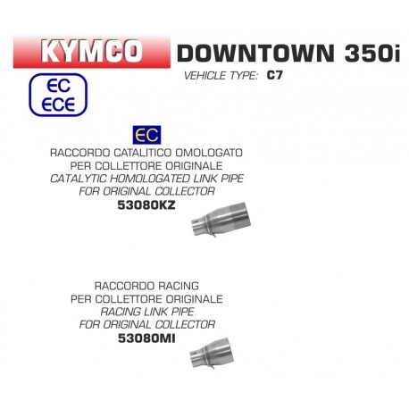 Raccord échappement ARROW KYMCO 300 DOWNTOWN 2016-2019