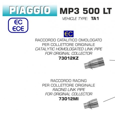 Raccord échappement ARROW PIAGGIO MP3 500 LT 2017-2018