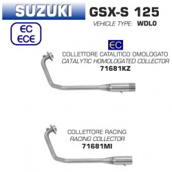 Collecteur d'Echappement ARROW SUZUKI GSXS 125 GSXR 125 2017-2021