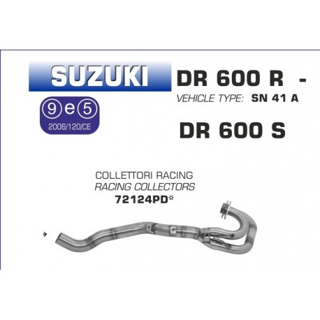 Collecteur d'échappement ARROW SUZUKI DR 600 R 1985-1987 DR 600 S 1985-1990