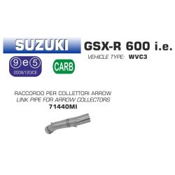 Raccord d'Echappement pour collecteur ARROW SUZUKI GSXR  600 GSXR 750 2008-2010