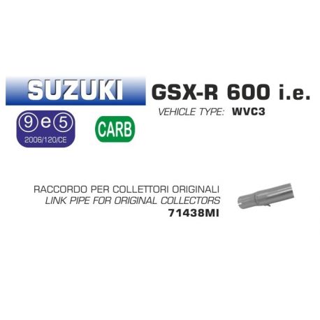 Raccord d'Echappement ARROW pour collecteur d'origine SUZUKI GSXR 600 GSXR 750 2008-2010