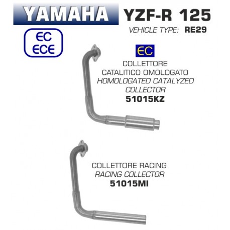 Collecteur d'Echappement ARROW YAMAHA YZF-R 125 2017-2018