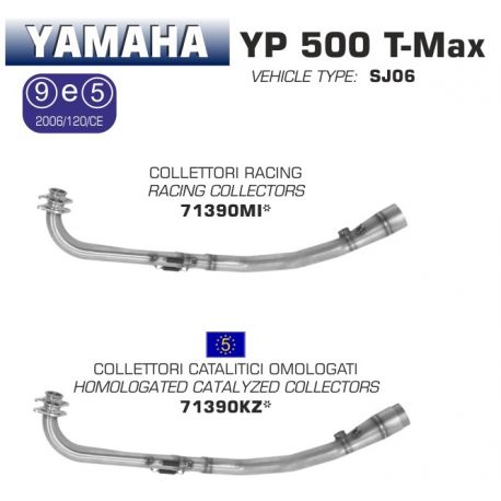 Collecteur d'Echappement ARROW YAMAHA YP 500 T-MAX 2008-2011
