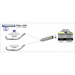 Collecteur d'Echappement ARROW YAMAHA T-MAX 530 2017-2019 T-MAX 560 2020-2021