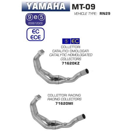 Collecteur d'Echappement ARROW YAMAHA MT-09 XSR 900 MT-09 TRACER