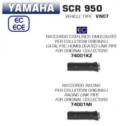 Raccord d'Echappement ARROW pour collecteur d'origine YAMAHA SCR 950 2017-2021