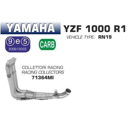 Collecteur d'Echappement racing ARROW YAMAHA YZF-R1 2007-2008