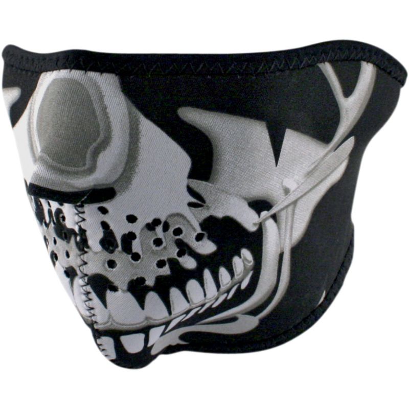 Masque de moto en néoprène CHROME SKULL assurant un look unique et une  excellente protection au froid