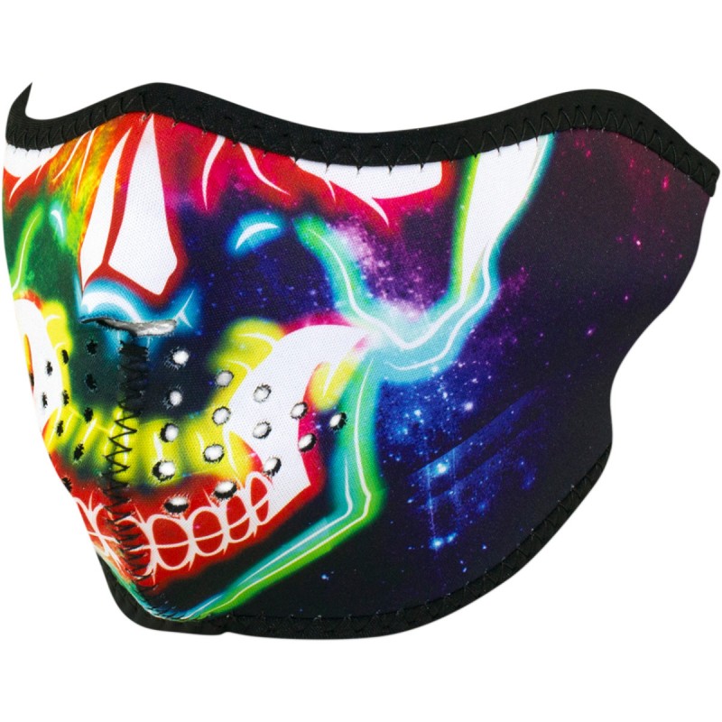 Masque de moto en néoprène CHROME SKULL assurant un look unique