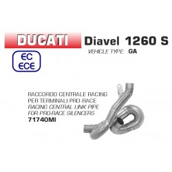 Raccord d'Echappement central titane ARROW DUCATI 1260 S DIAVEL