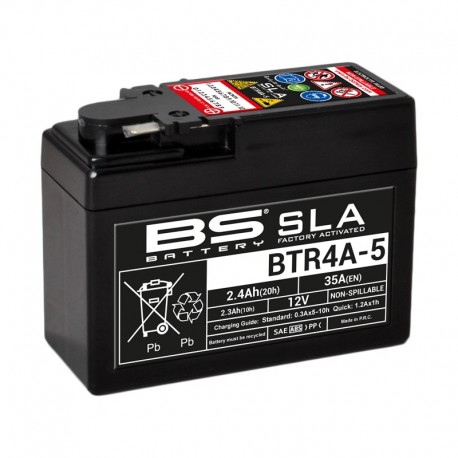 Batterie moto BS BATTERY BTR4A-5 YTR4A-5 SLA sans entretien activée usine