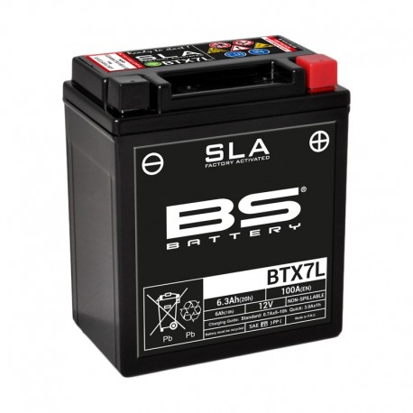 Batterie moto BS BATTERY BTX7L YTX7L-BS SLA sans entretien activée usine
