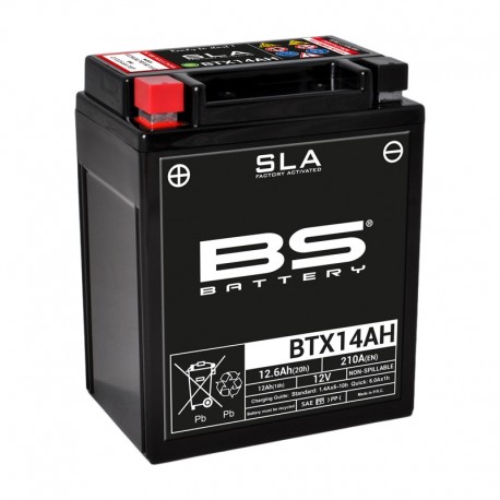 Batterie moto BS BATTERY YTX14AH BTX14AH SLA sans entretien activée usine