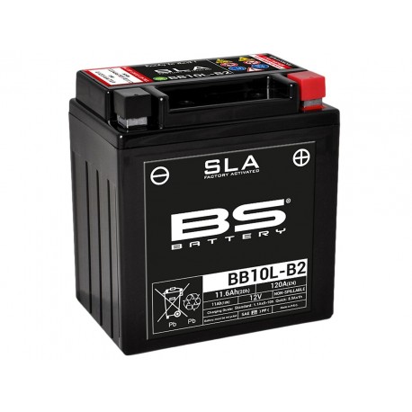 Batterie moto BS BATTERY YB10L-B2 BB10L-B2 SLA sans entretien activée usine