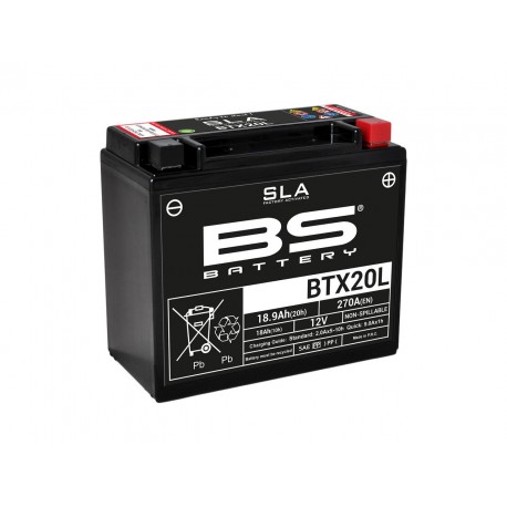Batterie moto BS BATTERY BTX20L-BS YTX20L-BS sans entretien