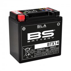 Batterie moto BS BATTERY SLA sans entretien activée usine YTX14-BS BTX14-BS
