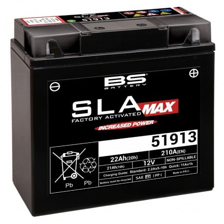 Batterie moto BS BATTERY 51913 SLA Max sans entretien activée usine SPECIAL BMW 21Ah
