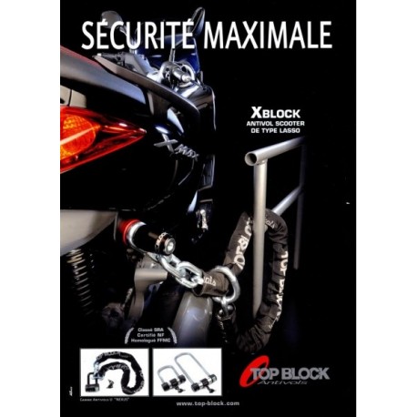 Antivol TOP BLOCK X-Block YAMAHA X-MAX 125 2010-2012 homologué Classé SRA