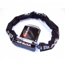 Antivol moto TOP BLOCK SILVER 120C homologué classe SRA avec chaine