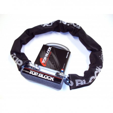 Antivol moto TOP BLOCK SILVER 120C homologué classe SRA avec chaine