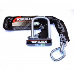 Antivol moto TOP BLOCK SILVER 120CL10 homologué classe SRA avec chaine
