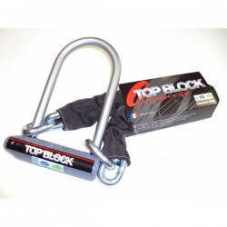 Antivol moto TOP BLOCK SILVER 210L homologué classe SRA avec chaine
