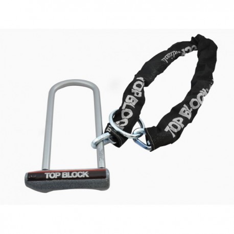 Antivol moto TOP BLOCK SILVER 270CL11 homologué classe SRA avec chaine