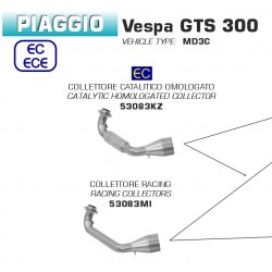 Collecteur d'Echappement ARROW VESPA GTS 300 HPE 2021-2023
