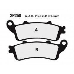Plaquettes de frein route semi-métallique NISSIN 2P-250NS