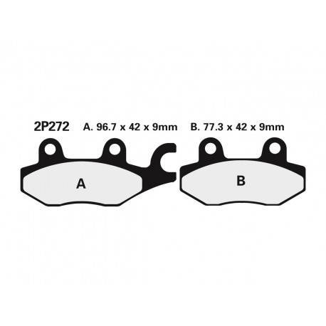 Plaquettes de frein route semi-métallique NISSIN 2P-272NS