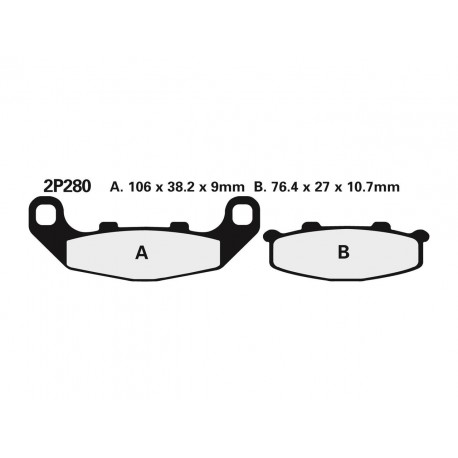 Plaquettes de frein route semi-métallique NISSIN 2P-280NS