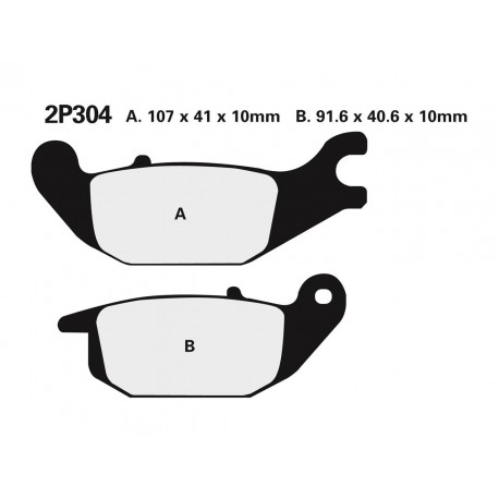 Plaquettes de frein route semi-métallique NISSIN 2P-304NS