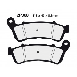 Plaquettes de frein route semi-métallique NISSIN 2P-308NS