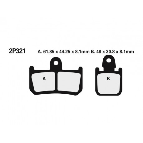Plaquettes de frein moto NISSIN route métal fritté 2P-321ST