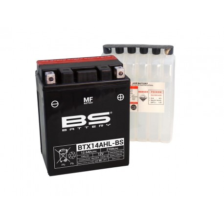 Batterie moto BS BATTERY Haute-performance 12 Volts Sans entretien YTX14AHL-BS BTX14AHL
