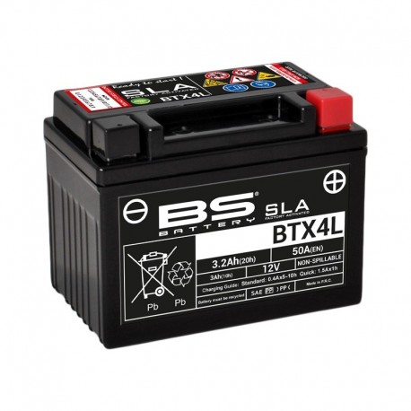 Batterie moto BS BATTERY SLA sans entretien activée usine YTX4L-BS BTX4L Batterie moto BS BATTERY SLA sans entretien activée usine YTX4L-BS BTX4L
