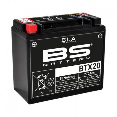 Batterie BS BATTERY SLA sans entretien activé d'usine YTX20-BS BTX20