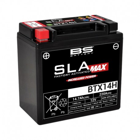 Batterie BS BATTERY SLA Max sans entretien activé usine YTX14H-BS BTX14H