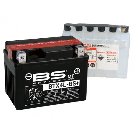 Batterie moto BS BATTERY Haute-performance 12 Volts Sans entretien YTX4L-BS BTX4L Batterie moto BS BATTERY Haute-performance 12 Volts Sans entretien YTX4L-BS BTX4L