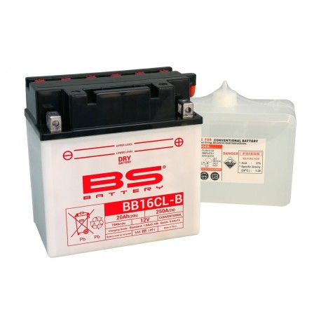 Batterie moto BS BATTERY Haute-performance 12 Volts YB16CL-B BB16CL-B