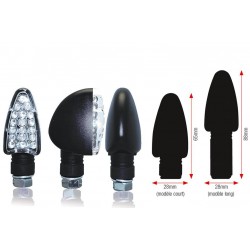 Clignotants moto Triangle LED long noir universel