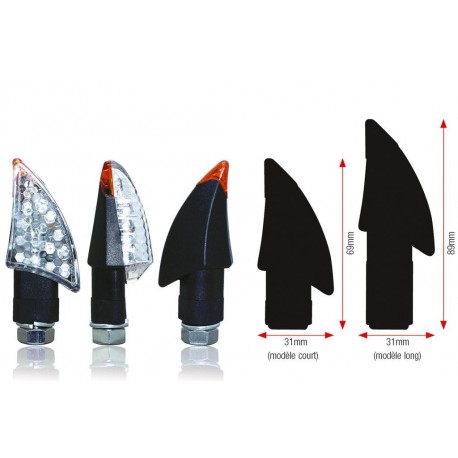 paire de mini clignotants moto V PARTS blade court homologué paire de mini clignotants moto V PARTS blade court homologué
