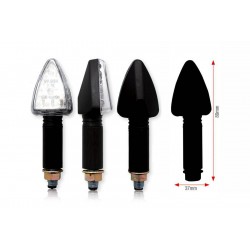 Clignotants moto BIHR Tri LED long noir universel